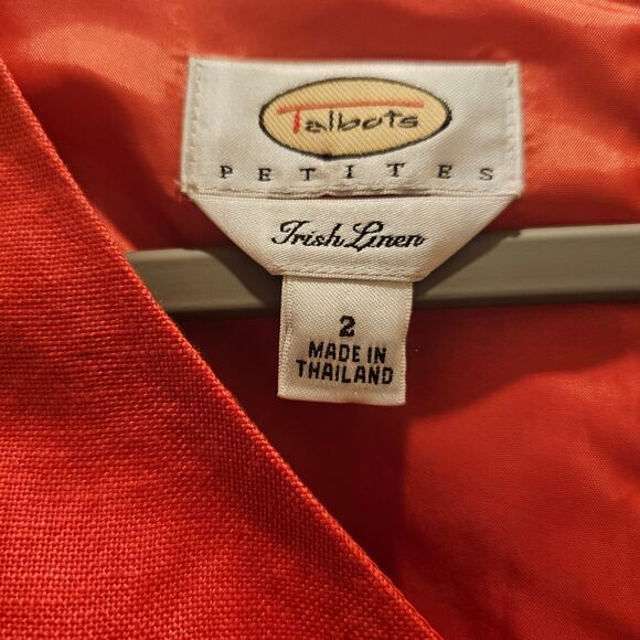 NWOT Talbots V-Neck A-Line Sleeveless Linen Dress Size 2 - Picture 4 of 5